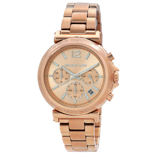 Michael Kors Maren Chronograph Quartz Rose Gold Dial Ladies Watch MK7494