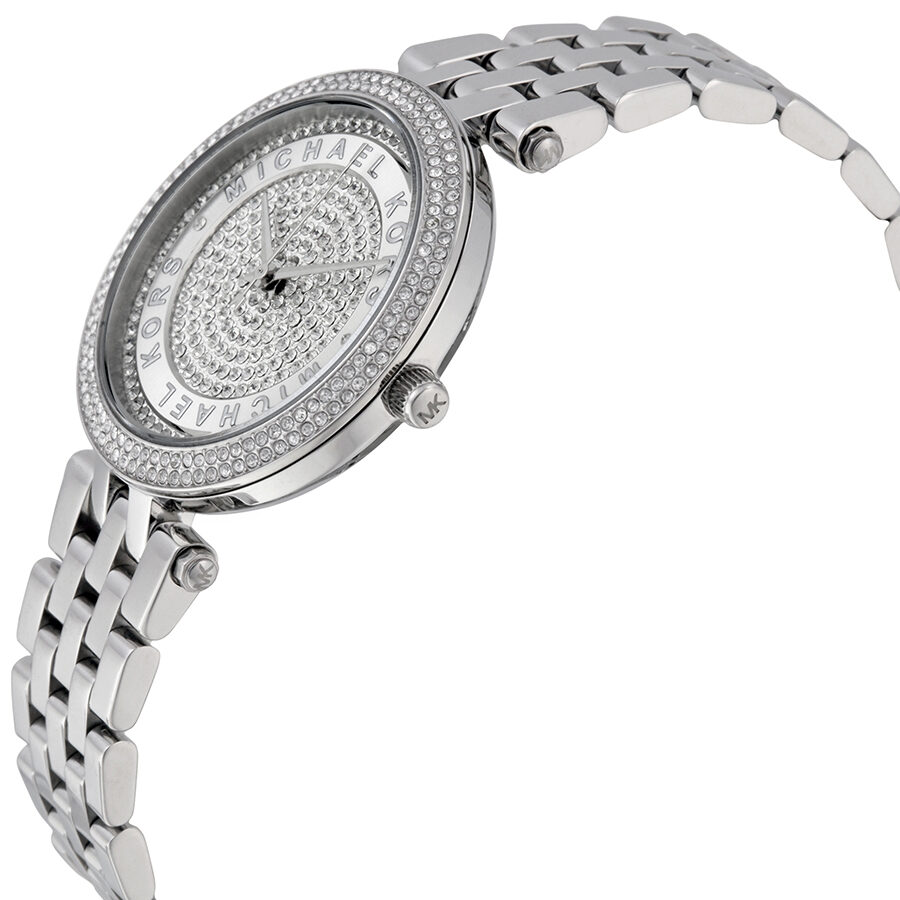 Michael Kors Mini Darci Crystal Pave Dial Stainless Steel Ladies Watch MK3476