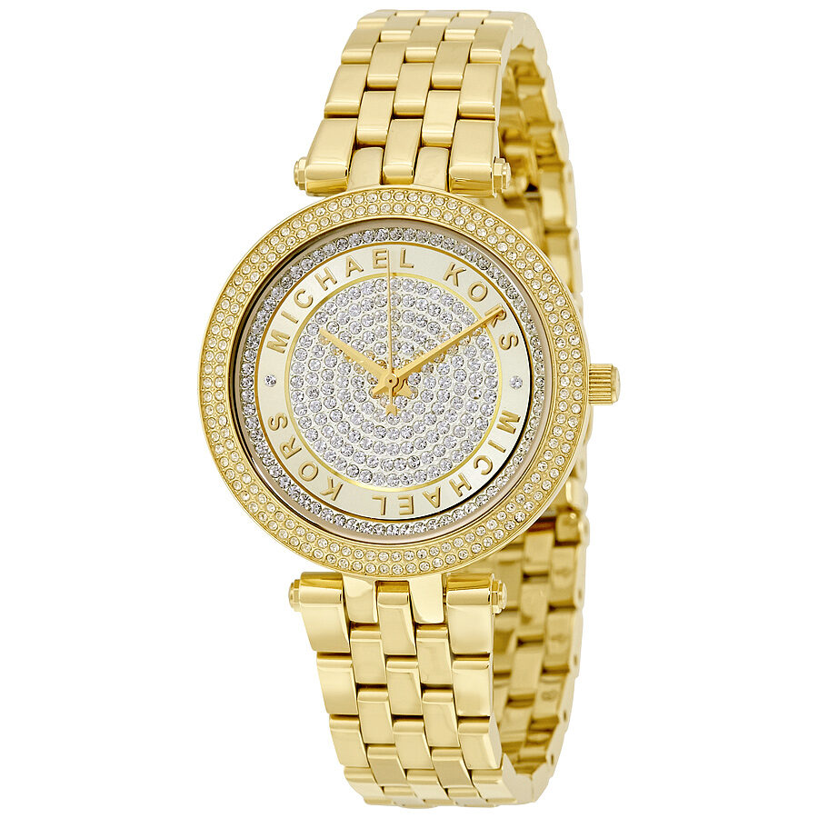 Michael Kors Mini Darci Gold Crystal Pave Dial Ladies Watch MK3445