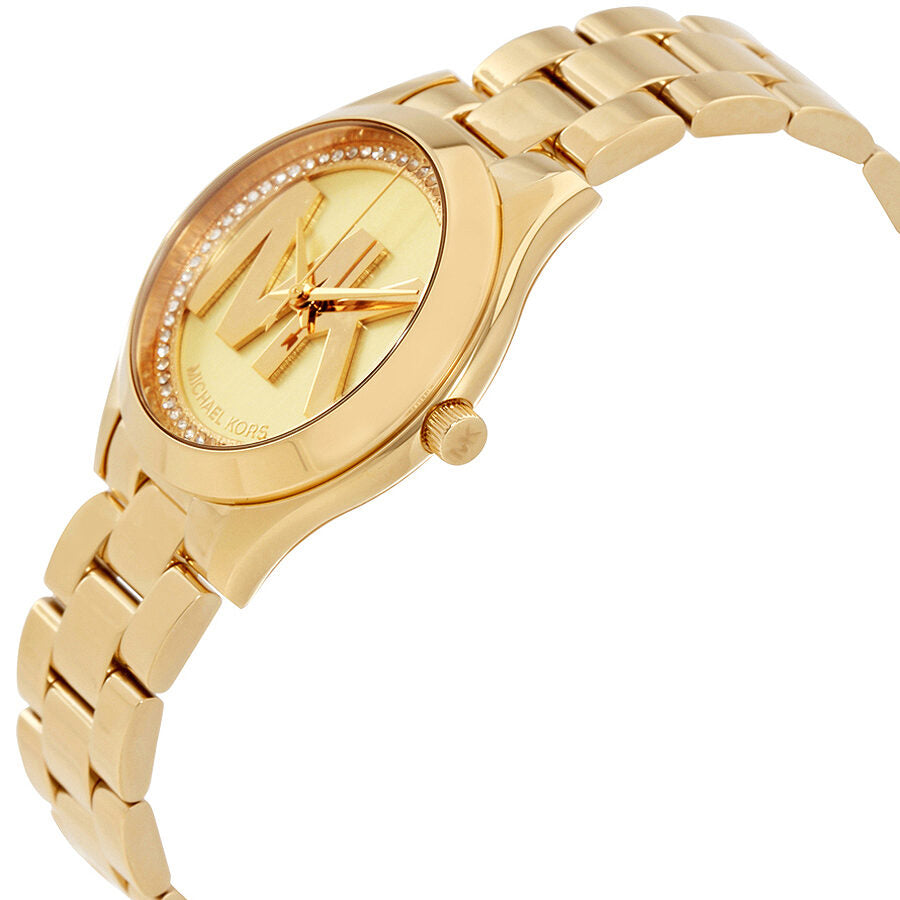 Michael Kors Mini Slim Runway Ladies Gold Tone Watch MK3477