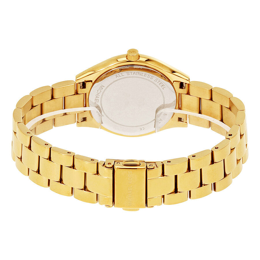 Michael Kors Mini Slim Runway Ladies Gold Tone Watch MK3477