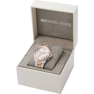 Michael Kors Everest Chronograph White Dial Two Tone Steel Strap Watch MK7214