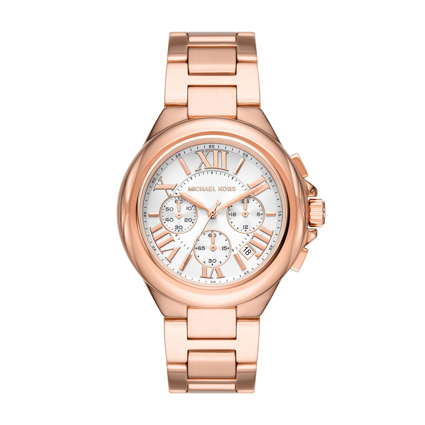 Michael Kors Camille Chronograph White Dial Rose-gold Women's Watch - MK7271