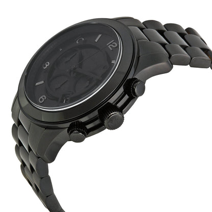 Side angle view of Michael Kors MK8157 oversized chronograph watch on wrist
