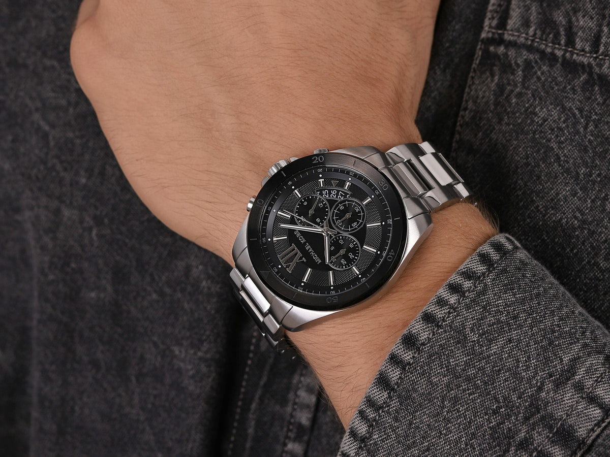 Michael Kors Brecken Chronograph Black Dial Silver Men's Watch - MK8847