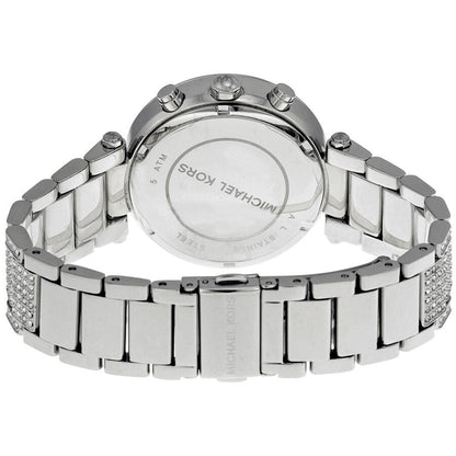 Michael Kors Parker Silver-Tone Crystal Chronograph Women's Watch - MK5572