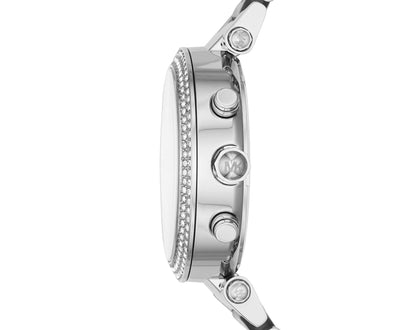 Michael Kors Parker White Dial Silver and Blue Acetate Women's Watch - MK6138