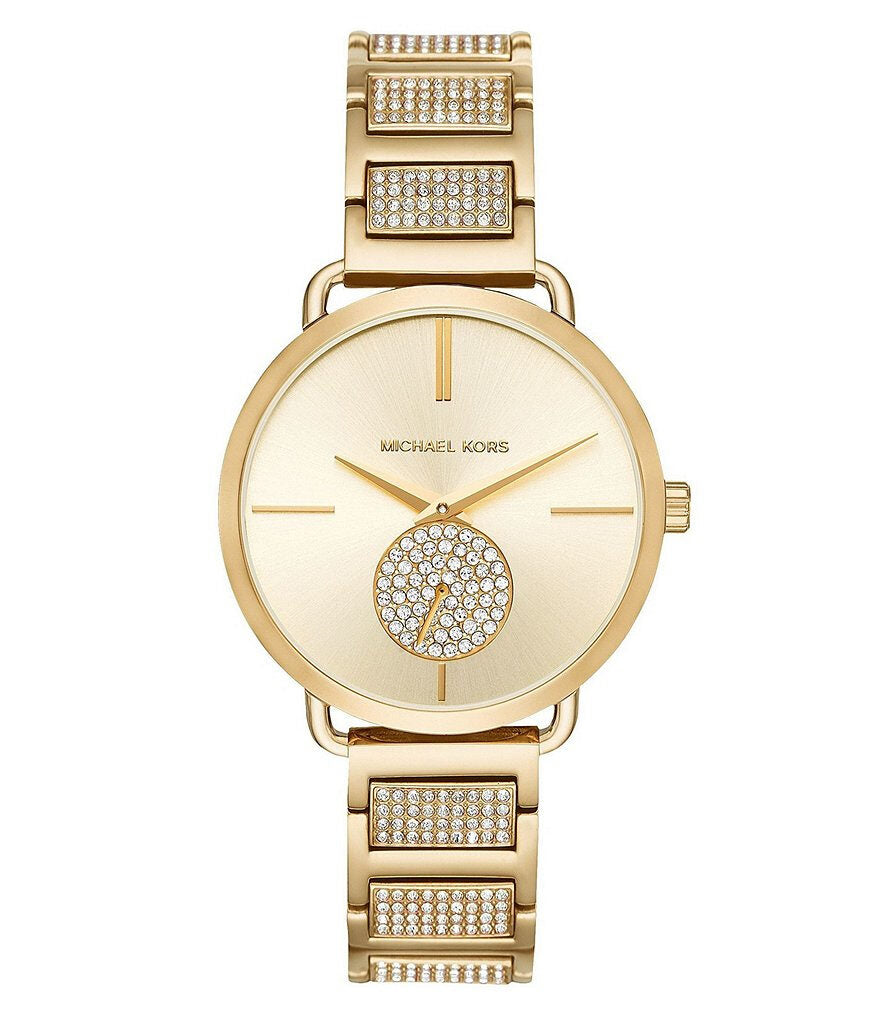 Michael Kors Portia Pave Gold Dial Ladies Watch MK3852