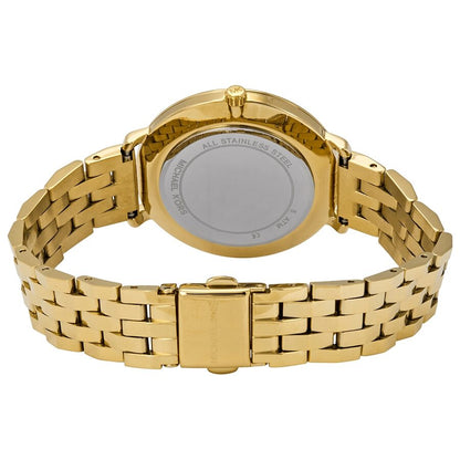Back caseback view of Michael Kors Pyper ladies watch with stainless steel case