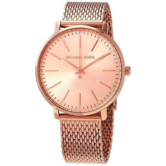 Michael Kors Pyper Quartz Crystal Rose Gold Dial Ladies Watch MK4340