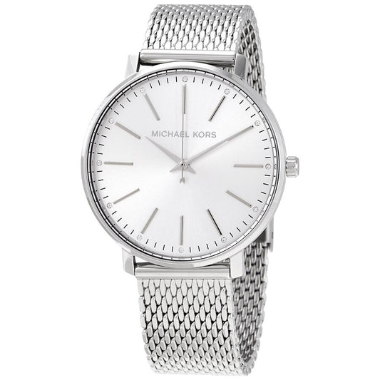 Michael Kors Pyper Quartz Crystal Silver Dial Ladies Watch MK4338