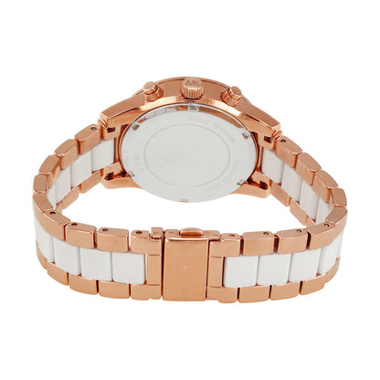 Michael Kors Ritz Chronograph White Dial Rose Gold and Acetate Women's Watch - MK6324