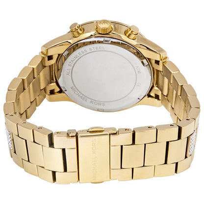 Michael Kors Ritz Pave Chronograph Gold Women's Watch - MK6484