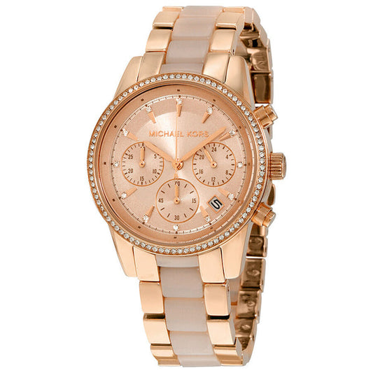 Michael Kors Ritz Chronograph Rose Gold Ladies Watch MK6307