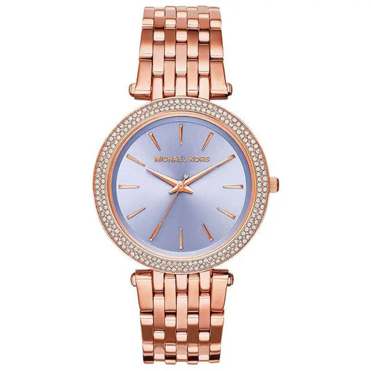 Michael Kors Darci Purple Dial Rose Gold-Tone Women's Watch - MK3400