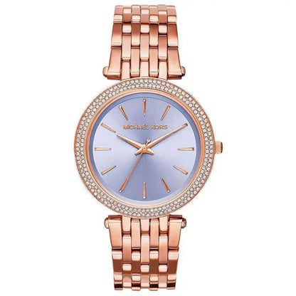 Michael Kors Darci Purple Dial Rose Gold-Tone Women's Watch - MK3400
