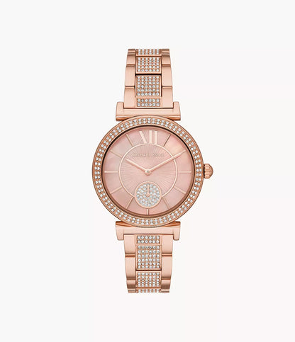 Michael Kors Abbey Three-Hand Rose Gold-Tone Watch - MK4617