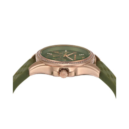 Michael Kors Mini Pilot Rose Gold-Tone Olive Green silicone Women's Watch - MK7421