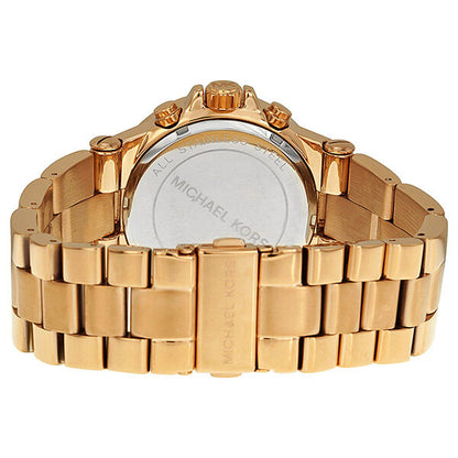 Michael Kors Rose Gold-tone Baguette Bezel Chronograph Ladies Watch MK5412