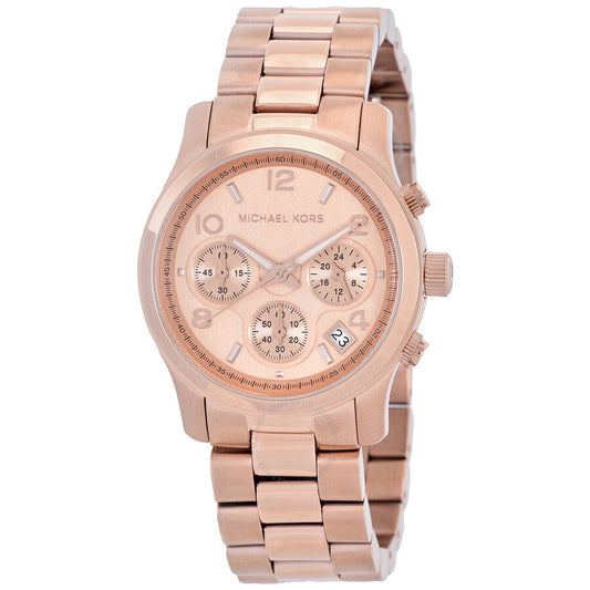 Michael Kors Runway Chronograph Quartz Rose Gold Dial Watch MK7324