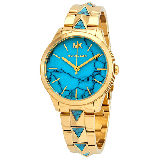 Michael Kors Runway Mercer Turquoise Dial Ladies Watch MK6670