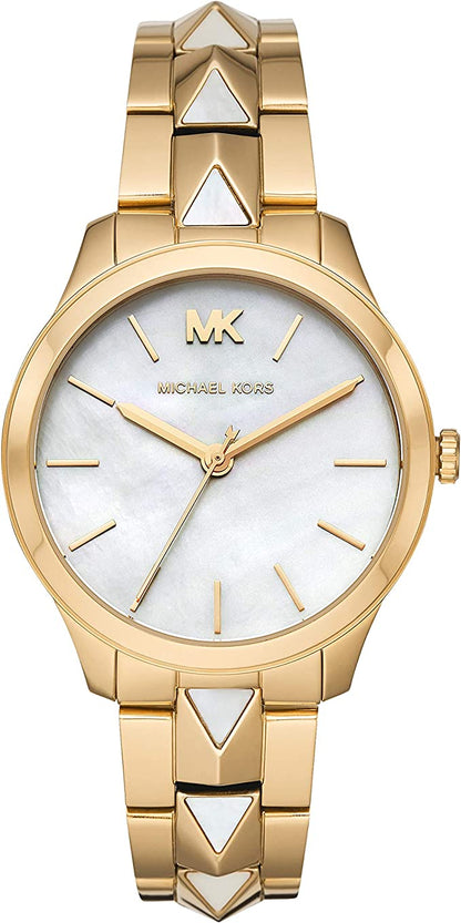 Michael Kors Runway Mercer  White Dial Gold Women's Watch - MK6689