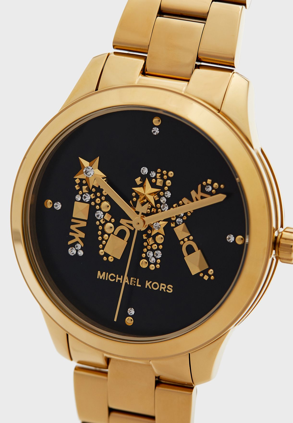 Michael Kors Runway Black Dial Gold Women's Watch - MK6682