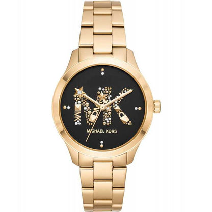 Michael Kors Runway Black Dial Gold Women's Watch - MK6682