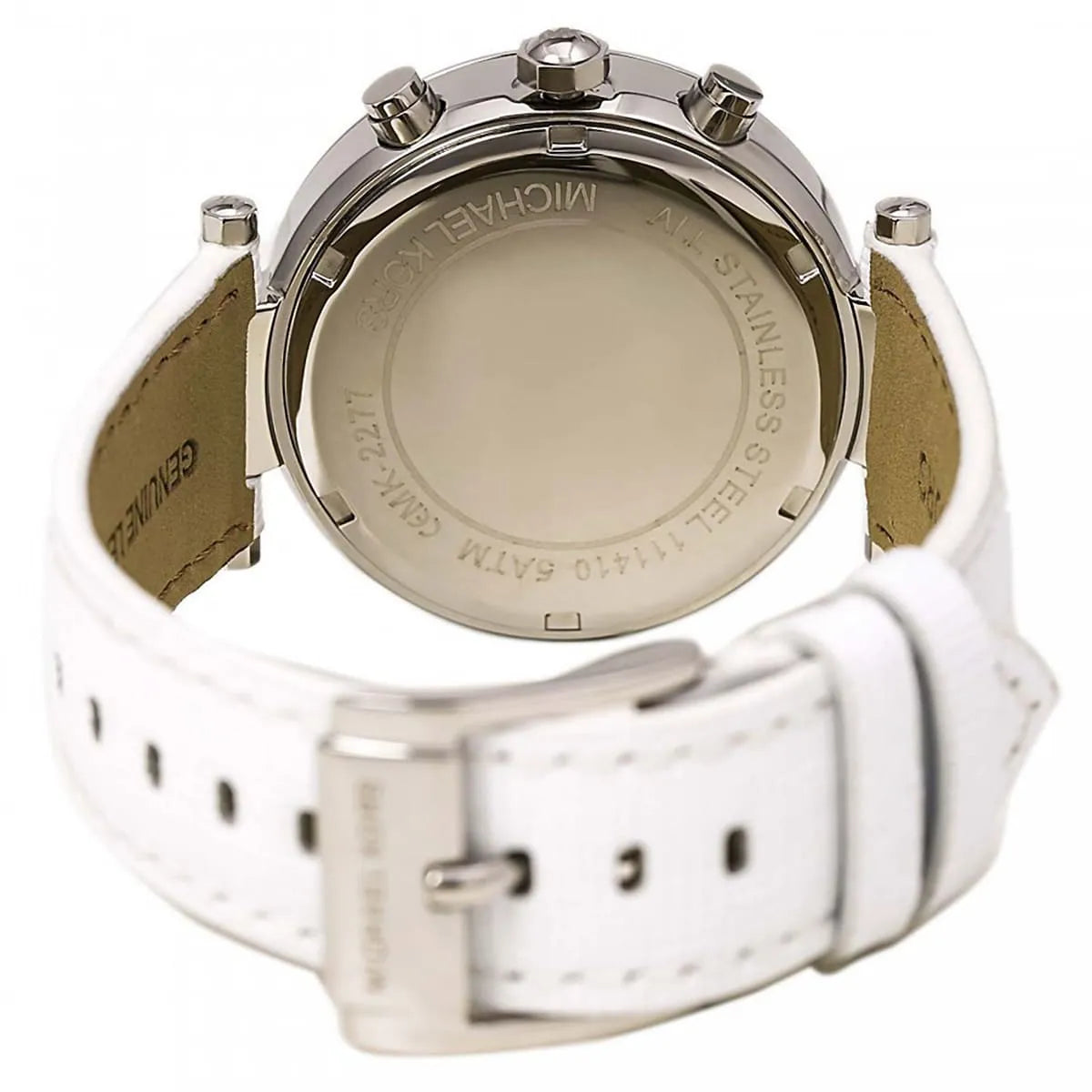 Michael Kors Parker Chronograph White Leather Women's Watch - MK2277