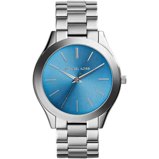 Michael Kors Slim Runway Silver-Tone and Turquoise Women's Watch - MK3292