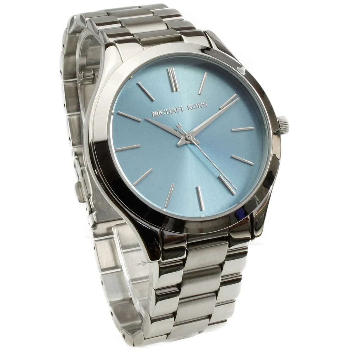 Michael Kors Slim Runway Silver-Tone and Turquoise Women's Watch - MK3292