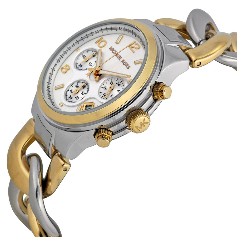 Michael Kors Twist Chain  Chronograph White Dial Ladies Watch MK3199