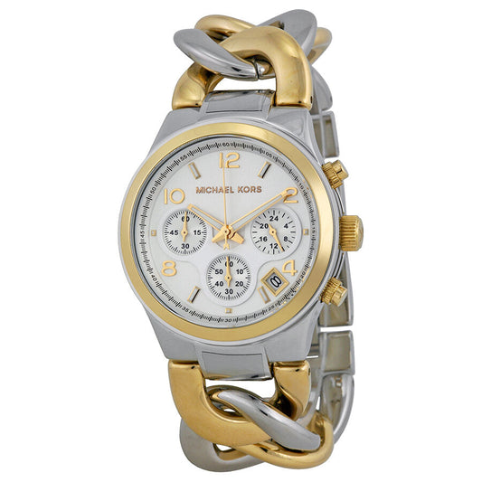 Michael Kors Twist Chain  Chronograph White Dial Ladies Watch MK3199