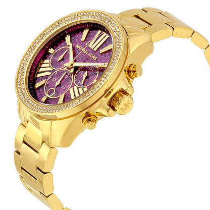 Michael Kors Wren Fuchsia Crystal Pave Gold-tone Stainless Steel Ladies Watch MK6290