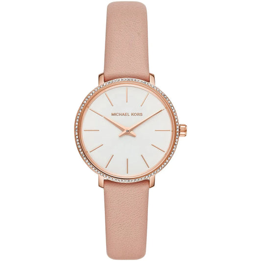 Michael Kors Pyper Three-Hand Pink Leather Women's Watch - MK2803