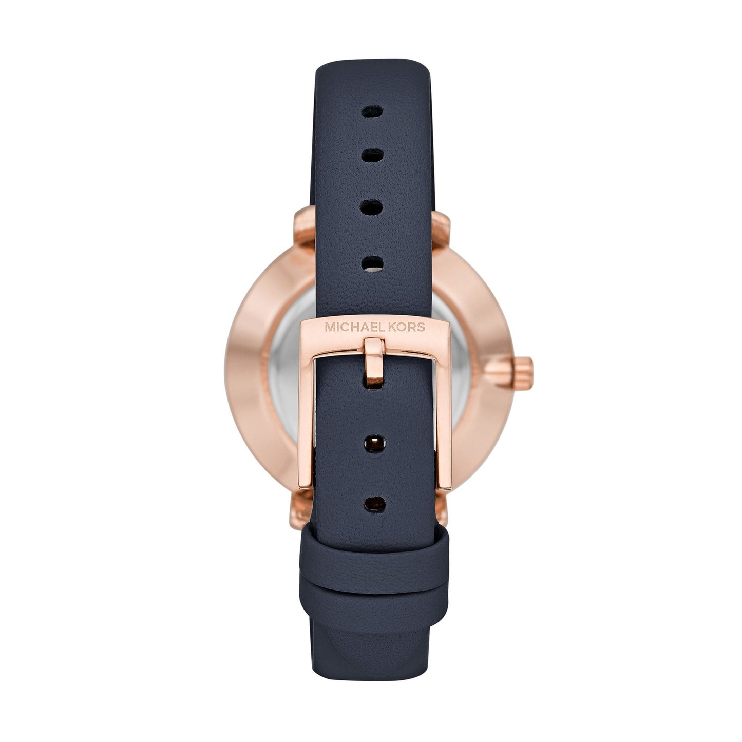 Michael Kors Pyper Three-Hand Rose Gold-Tone and Blue Leather Women's Watch - MK2804