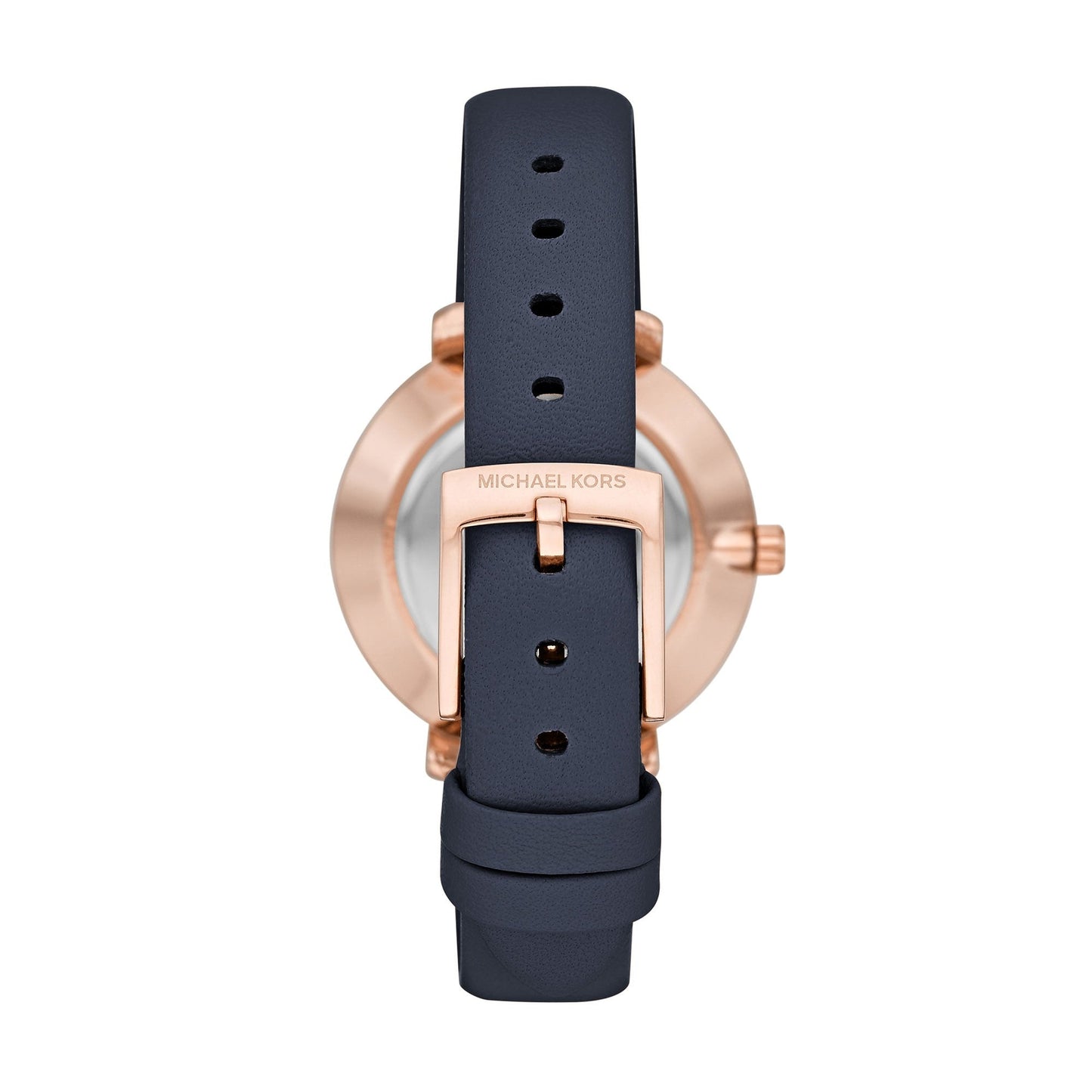 Michael Kors Pyper Three-Hand Rose Gold-Tone and Blue Leather Women's Watch - MK2804