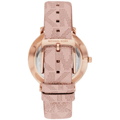 Michael Kors Pyper Silver Dial Pink Genuine Leather Women's Watch - MK2859