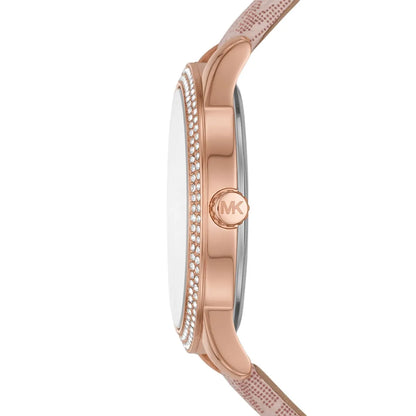 Michael Kors Tibby Multifunction Pink PVC/Polyurethane Strap Women's Watch - MK2955
