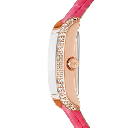 Michael Kors Emery Pavé Geranium Pink Leather Strap Women's Watch - MK2984