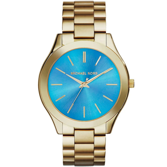 Michael Kors Runway Blue Dial Gold-Tone Women's Watch - MK3265