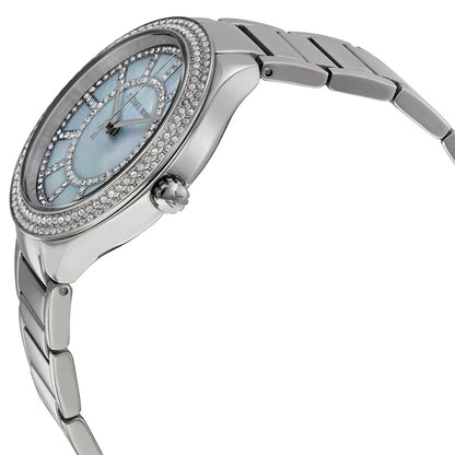 Michael Kors Kerry Pavé Chambray Blue MOP Dial Silver Women's Watch - MK3395