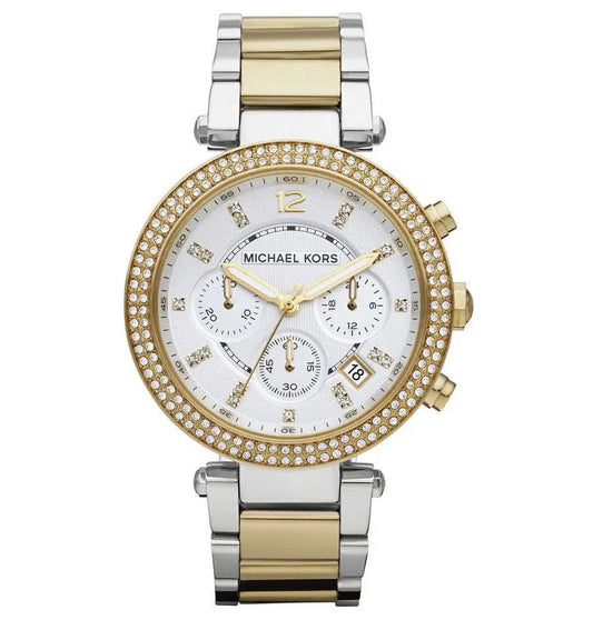 Michael Kors Parker Glitz Silver Dial Two-tone Women's Watch MK5626