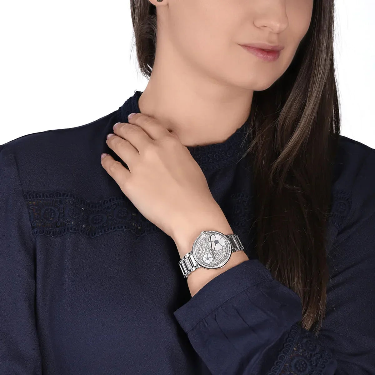 Michael Kors Courtney Pavé Silver Women's Watch - MK3835