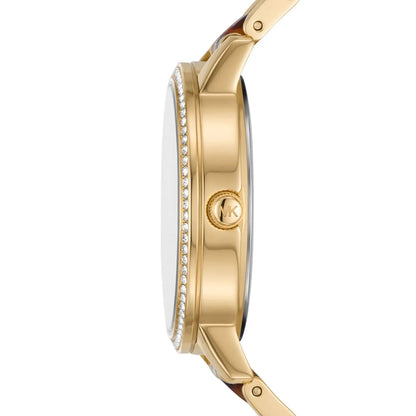 Michael Kors Melissa Gold Sunray Dial Gold Tortoiste Acetate Women's Watch - MK4395