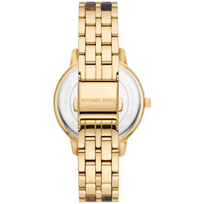 Michael Kors Melissa Gold Sunray Dial Gold Tortoiste Acetate Women's Watch - MK4395