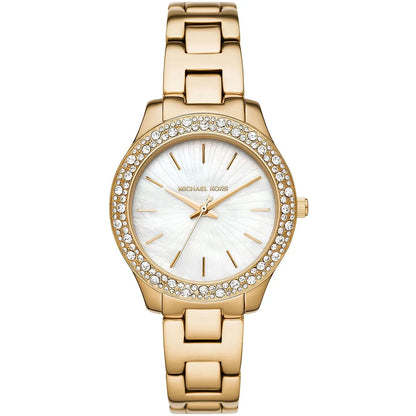 Michael Kors Liliane White MOP Dial Gold Women's Watch - MK4555