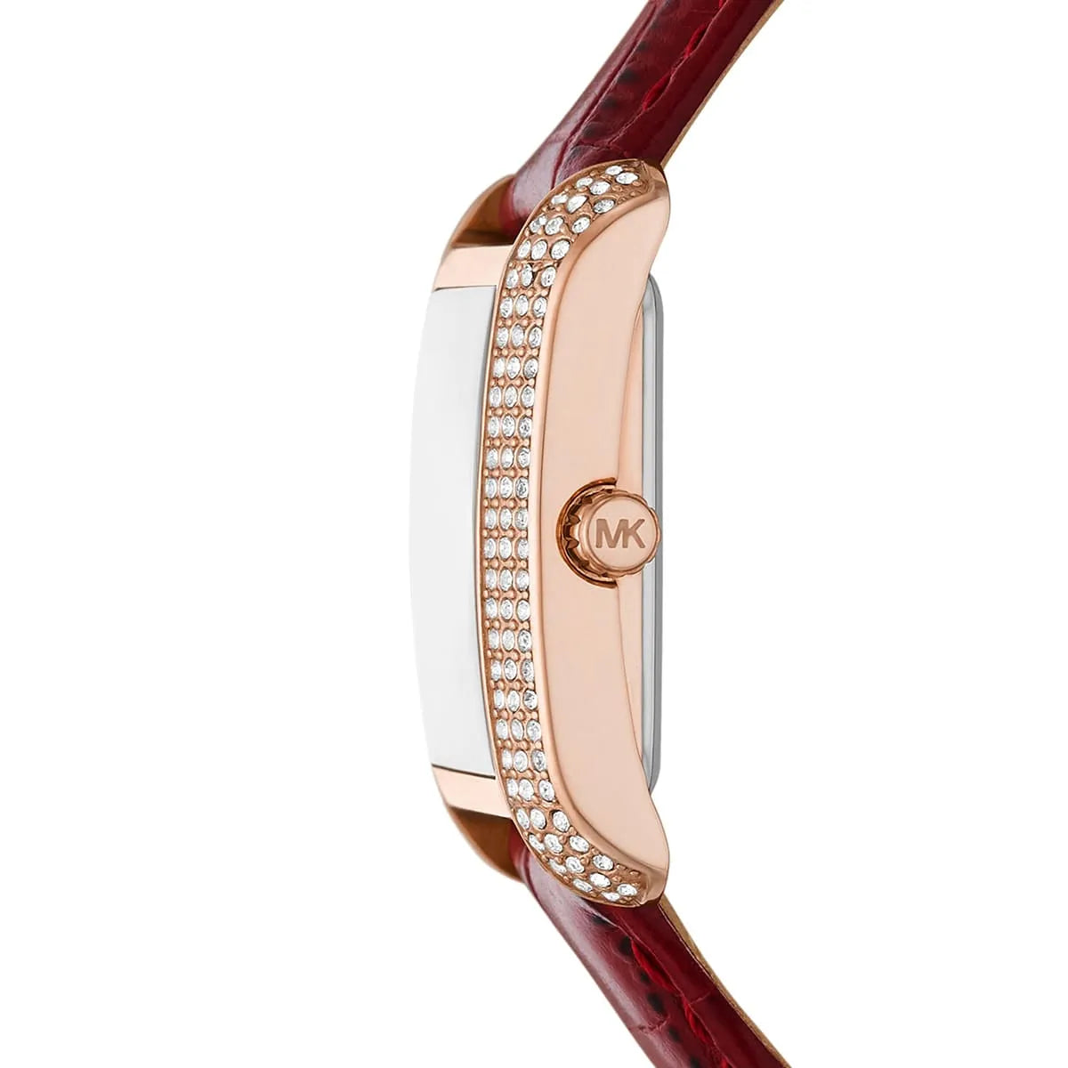Michael Kors Emery Three-Hand Rectangular Red Genuine Leather Women's Watch - MK4689