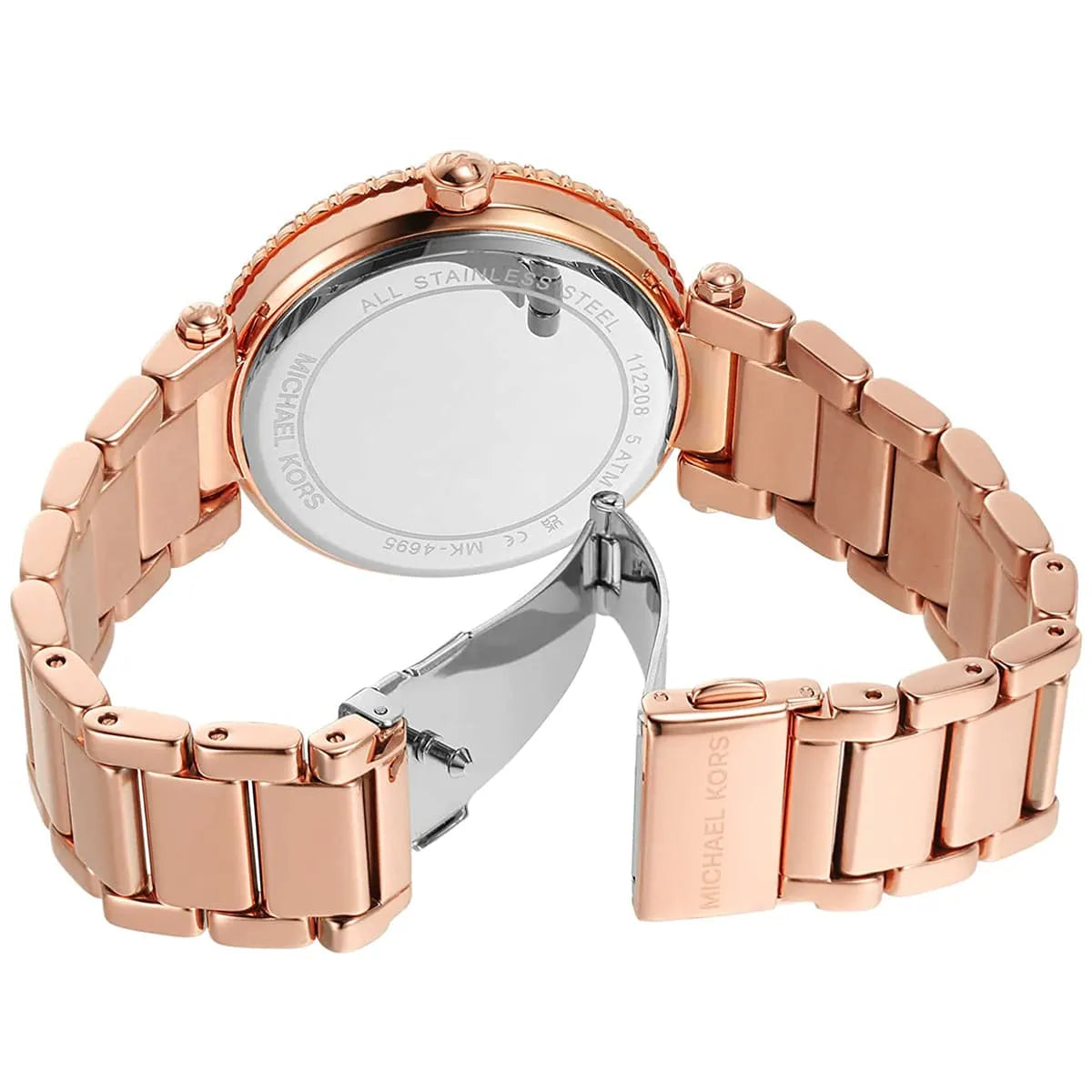 Michael Kors Parker Three-Hand White MOP Dial Rose Gold Women's Watch - MK4695