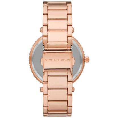 Michael Kors Parker Three-Hand White MOP Dial Rose Gold Women's Watch - MK4695